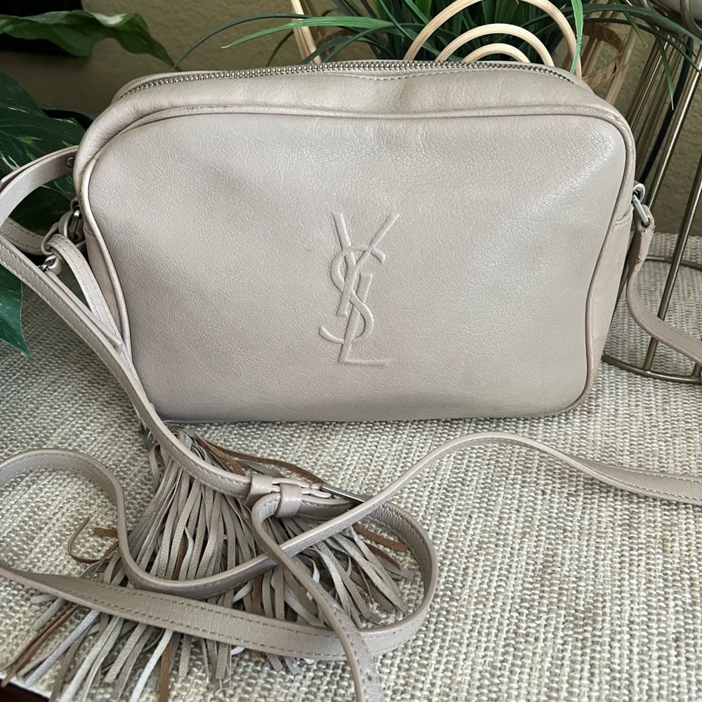 SOLD ! YSL Yves Saint Laurent beige nude bag brown shoulder cross body